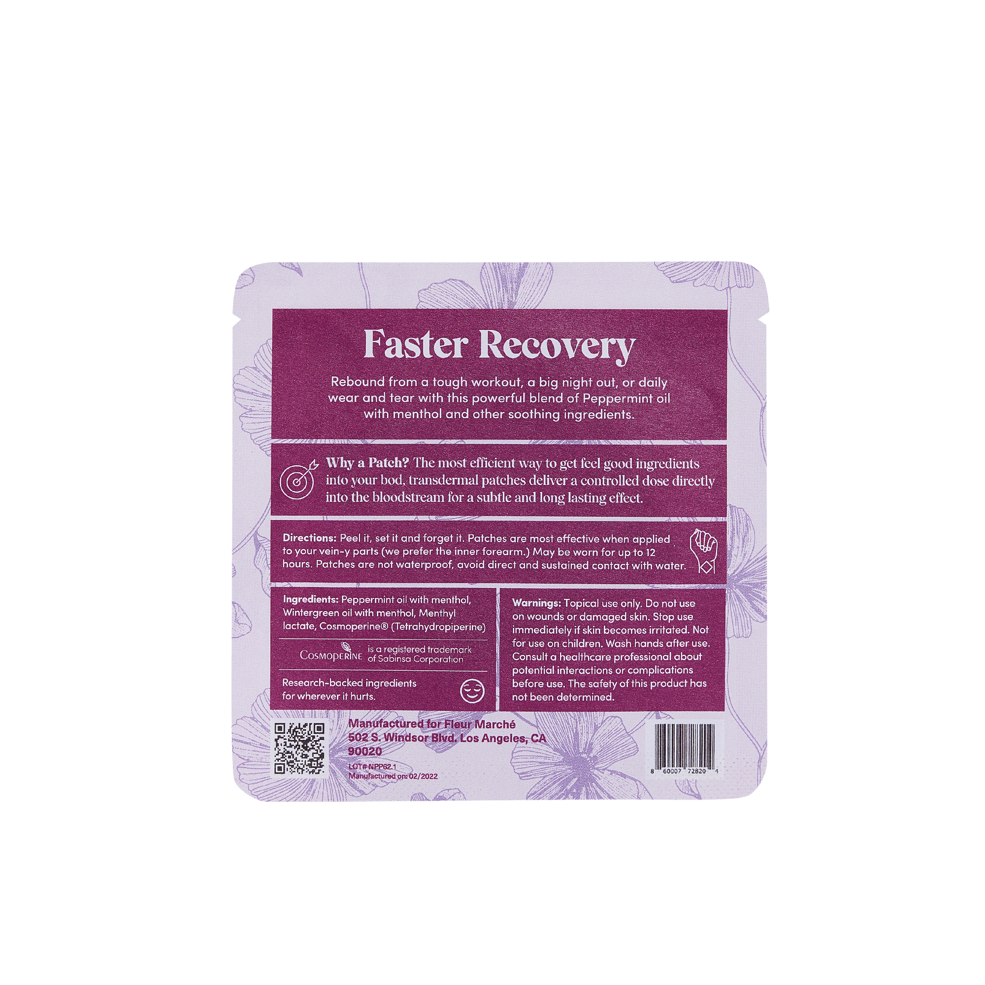 Soothe, Plz. Botanical Relief Patch | Fleur Marché